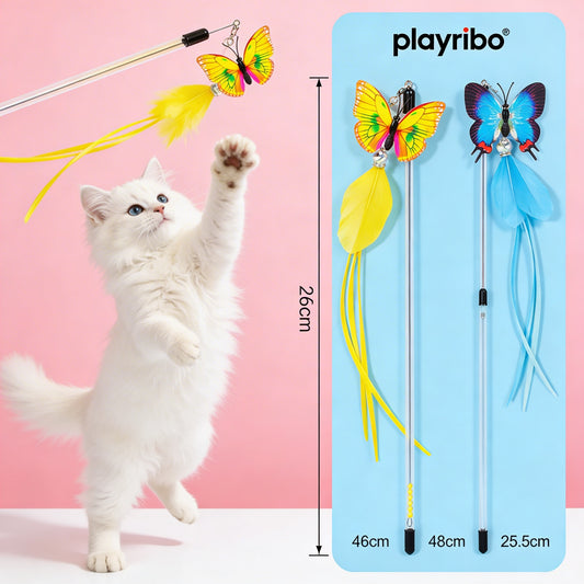 Playribo® Interactive Cat Toy - Tug-of-War Rope for Energy Burning | Durable & Safe, Cat Exercise Toy for Active Cats | With Playribo® Logo