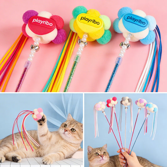 Playribo® Interactive Tug-and-Play Cat Toy – Energy-Burning Fun for Cats | Durable Design for Wrestling, Kicking, and Engaging Play | Safe & Exciting Interactive Cat Toy