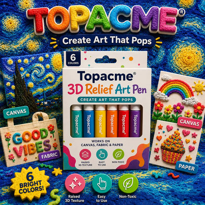 Topacme® 3D Relief Art Pen – Turn Flat Drawings Into Touchable 3D Art🪄