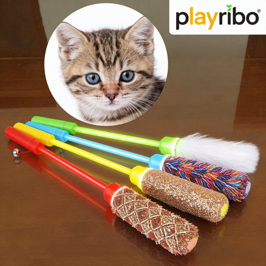 Playribo® Tug-of-War Cat Toy – Interactive Energy-Burning Toy for Cats | Durable Rope with Feather & Ribbon Ambush | Designed for Active Play