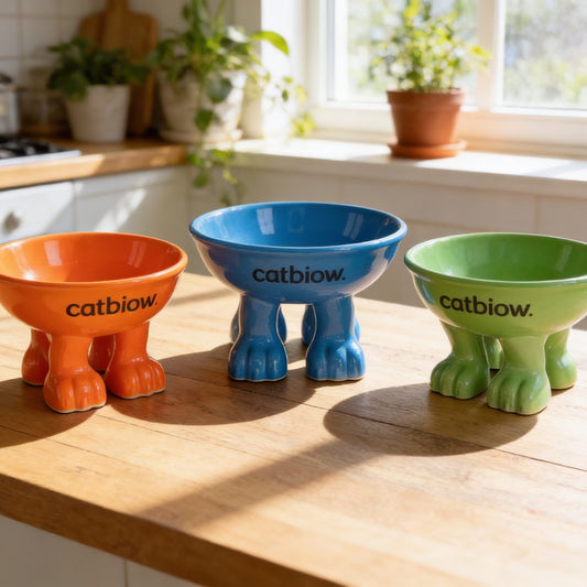 Cat Biow® Rainbow Ceramic Cat Bowl – Colorful Gradient Design with Non-Slip Base for Cats & Small Pets – Perfect for Food & Water