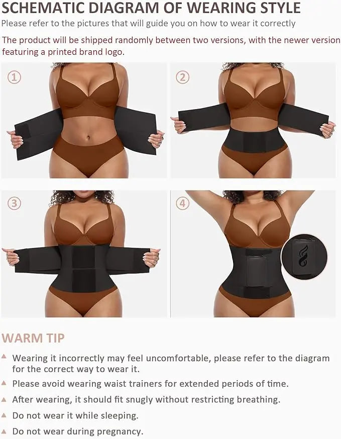 FeelinGirl Waist Trainer Belt Waist Cincher Trimmer Ab Belt Tummy Control Body Shaper with Triple Wrap Women and Men
