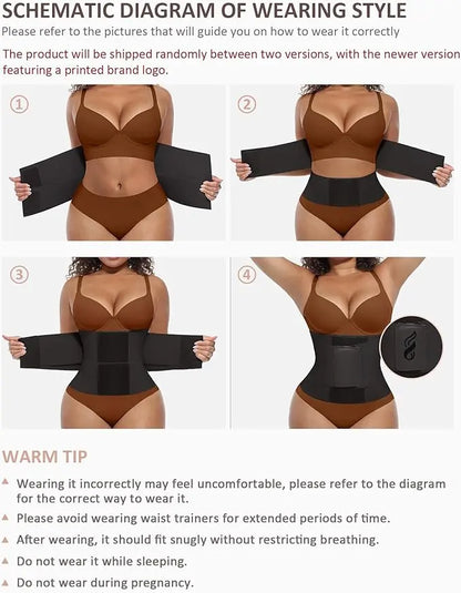 FeelinGirl Waist Trainer Belt Waist Cincher Trimmer Ab Belt Tummy Control Body Shaper with Triple Wrap Women and Men