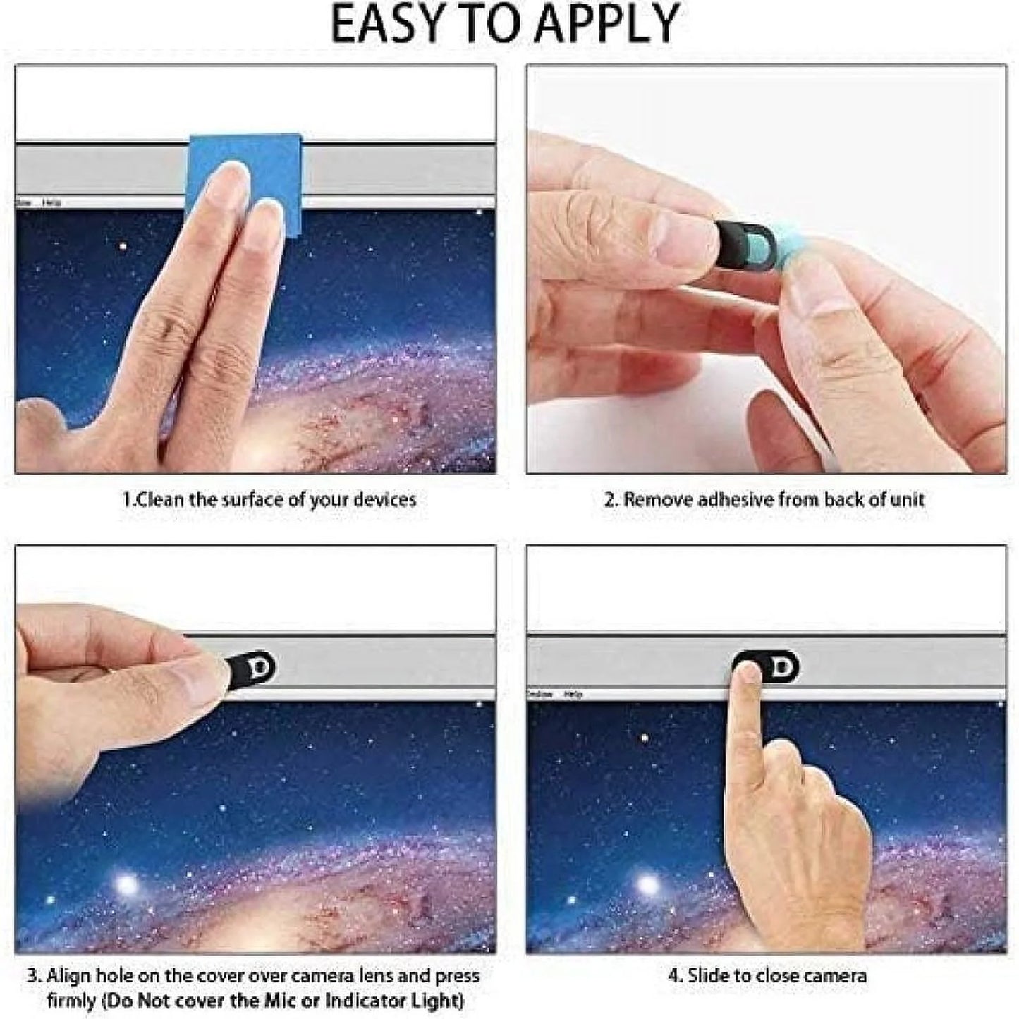 Set of 6 Webcam Cover, Slider Camera Cover Ultra Thin Webcam Cover Privacy Protection Camera Cover for Laptop, PC, Smartphones, Tablets, etc. (Black)