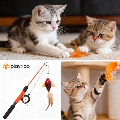 Playribo® Flying Kicker Cat Toy – Interactive Kick & Wrestle Toy | Durable and Engaging for Active Cats | Relieves Stress and Encourages Natural Play