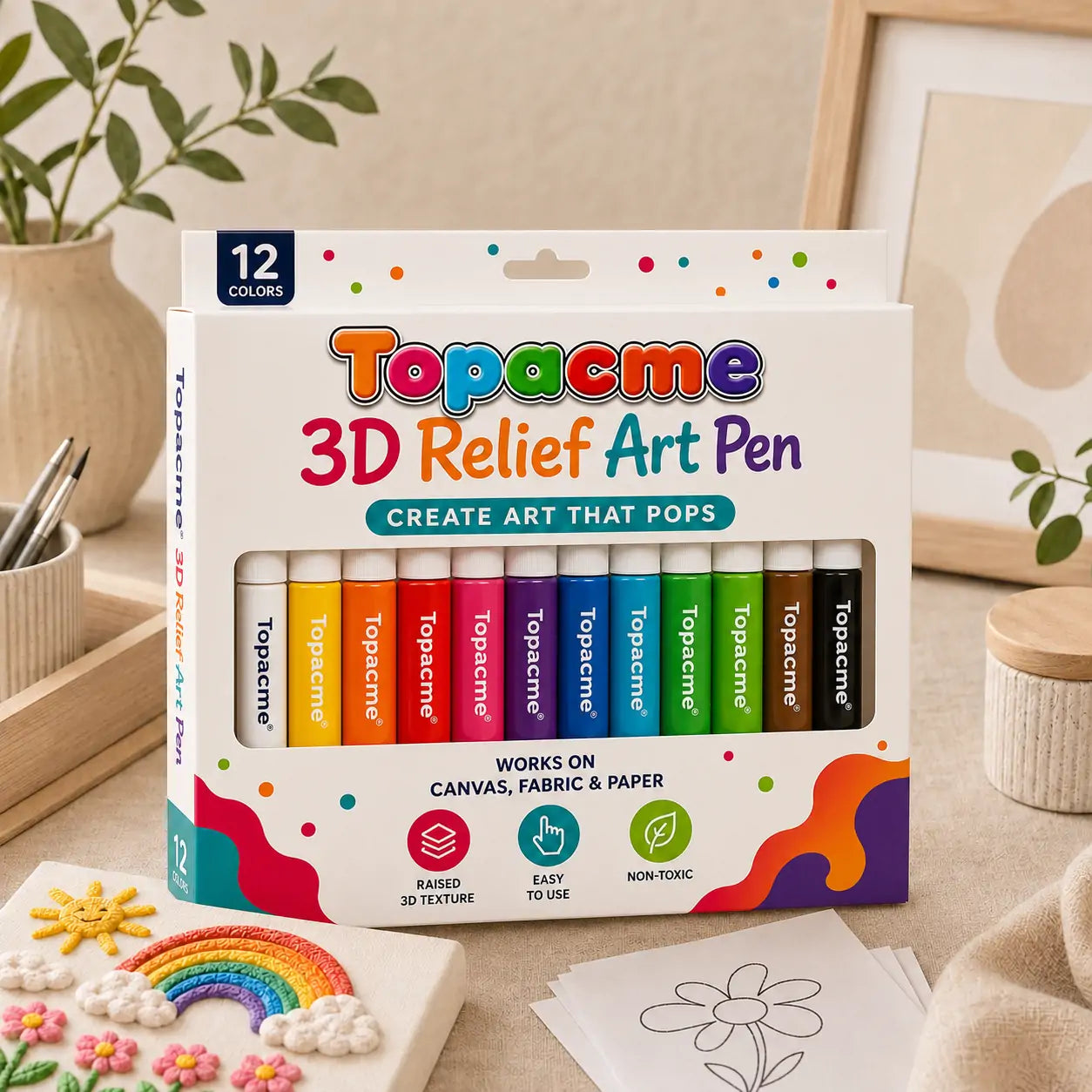 Save 50% by ordering today丨Topacme® 3D Relief Art Pen – Turn Flat Drawings Into Touchable 3D Art🪄