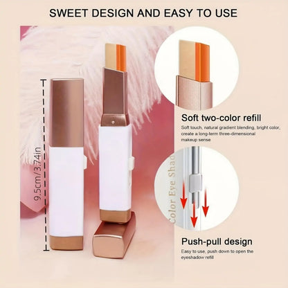 BWOGUE 6 Color Eye Shadow Stick | Twin Eyeshadow Stick | Two-Tone Shimmer Gradient Eyeshadow | Easy to Blend, Non Creasing Eye shadow | Waterproof Glitter | 24 Hour Stay (Shade No. 4 to 6)