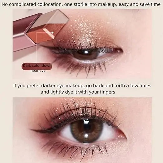 BWOGUE 6 Color Eye Shadow Stick | Twin Eyeshadow Stick | Two-Tone Shimmer Gradient Eyeshadow | Easy to Blend, Non Creasing Eye shadow | Waterproof Glitter | 24 Hour Stay (Shade No. 4 to 6)