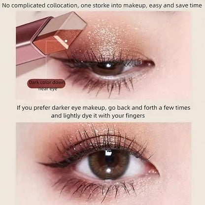 BWOGUE 6 Color Eye Shadow Stick | Twin Eyeshadow Stick | Two-Tone Shimmer Gradient Eyeshadow | Easy to Blend, Non Creasing Eye shadow | Waterproof Glitter | 24 Hour Stay (Shade No. 4 to 6)
