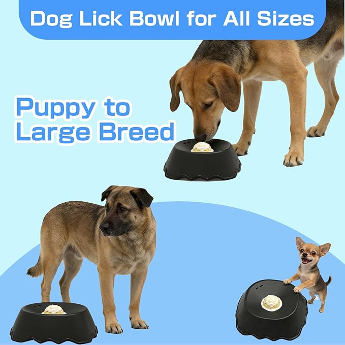 Dog Bowls for Liquid Treat, Anti-Slip【Entertained Ball-in】 Bone Broth Dog Lick Bowl, 3/4 Cup Yogurt Pup Lick Toy for Large Medium Small Breeds Dietary Supplement/Post-op Nutrition