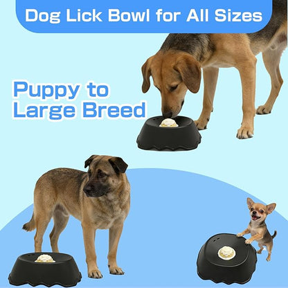 Dog Bowls for Liquid Treat, Anti-Slip【Entertained Ball-in】 Bone Broth Dog Lick Bowl, 3/4 Cup Yogurt Pup Lick Toy for Large Medium Small Breeds Dietary Supplement/Post-op Nutrition