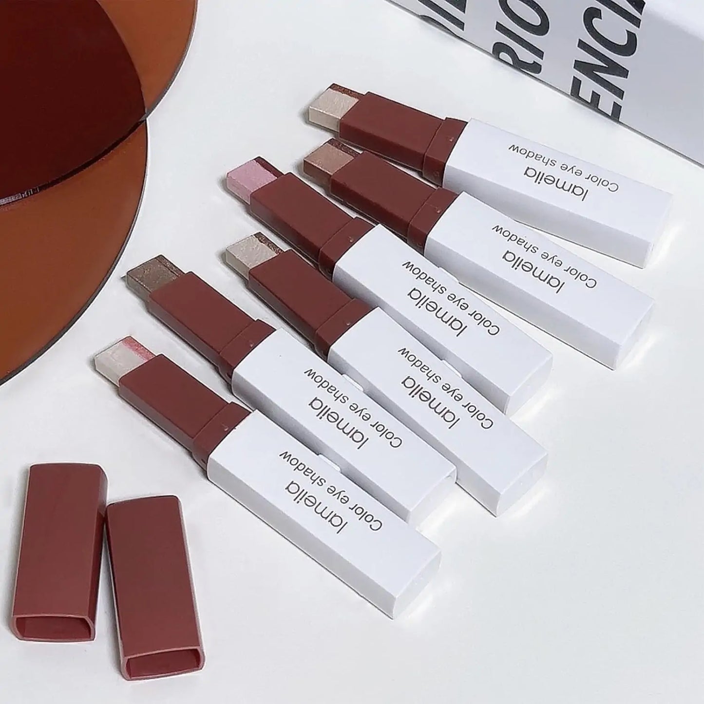 BWOGUE 6 Color Eye Shadow Stick | Twin Eyeshadow Stick | Two-Tone Shimmer Gradient Eyeshadow | Easy to Blend, Non Creasing Eye shadow | Waterproof Glitter | 24 Hour Stay (Shade No. 4 to 6)