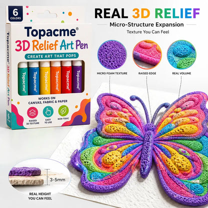 Topacme® 3D Relief Art Pen – Turn Flat Drawings Into Touchable 3D Art🪄