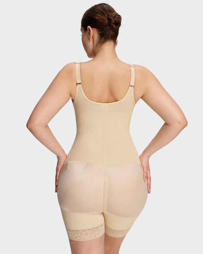 Women’s Colombian Shapewear Bodysuit – Tummy Control Butt Lifter with Zipper Crotch & Detachable Shoulder Straps