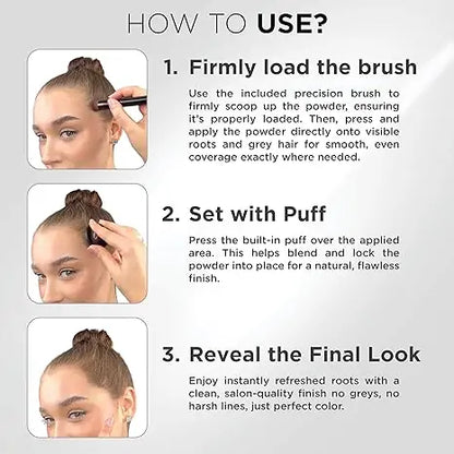 THICK FIBER Root Touch Up and Hairline Concealer - Water & Sweat Resistant Hair Loss Powder Set for Thinning Hair, Includes Brush