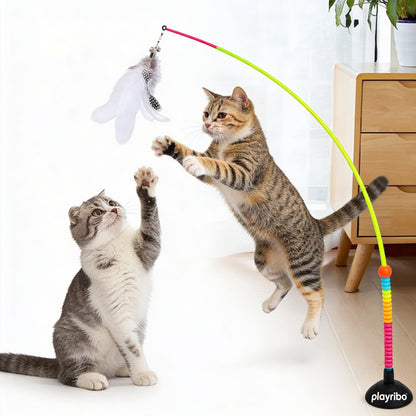 Playribo® Interactive Energy-Burning Cat Toy | Tug-of-War, Wrestling & Kicking Action | Safe, Durable Play for Active Cats | Perfect for Physical & Mental Stimulation