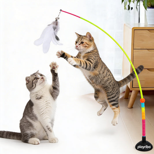 Playribo® Interactive Energy-Burning Cat Toy | Tug-of-War, Wrestling & Kicking Action | Safe, Durable Play for Active Cats | Perfect for Physical & Mental Stimulation