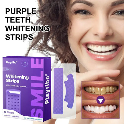 Radiant Smile 2.0 | Purple Teeth Whitening Strips with Color-Correction Technology | Enamel-Safe Formula for Sensitive Teeth | Peroxide-Free