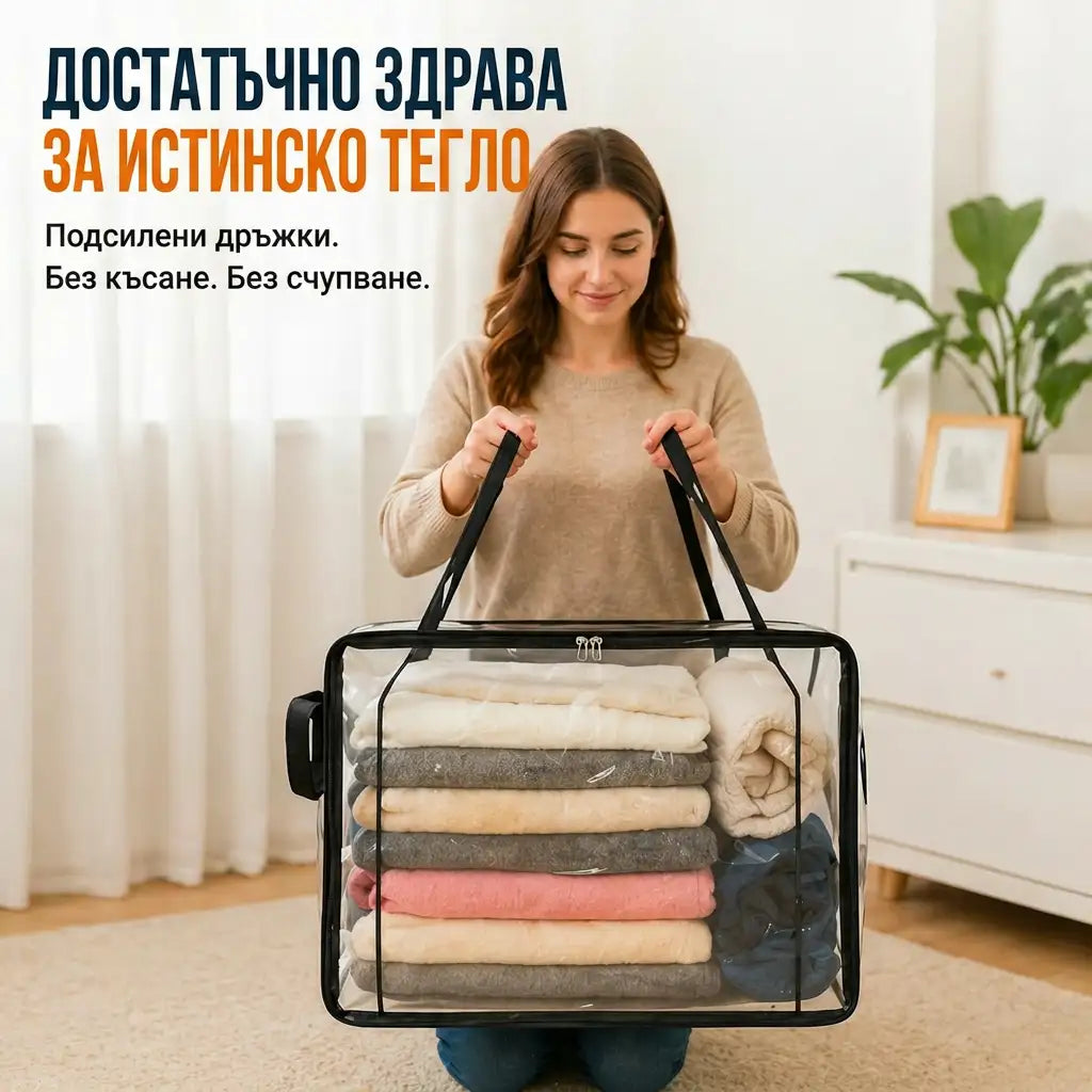 🎁💞 ПОСЛЕДЕН ДЕН - 50% НАМАЛЕНИЕ ✨📦  WYVCK® Голяма здрава прозрачна пластмасова кутия за съхранение
