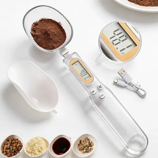 Digital Measuring Spoon Scale,High Precision Electronic Food Scale for Kitchen Gadgets and Daily Meals,300G/0.1G Gram Scale for, Home Cooks Bakers Chefs,Pet Dog Cat Ower,with Battery