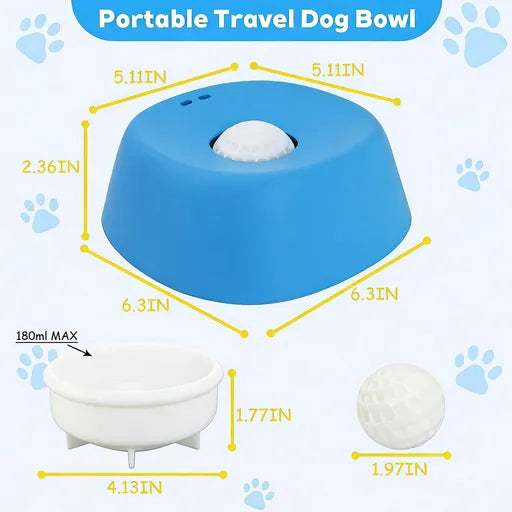 Dog Bowls for Liquid Treat, Anti-Slip【Entertained Ball-in】 Bone Broth Dog Lick Bowl, 3/4 Cup Yogurt Pup Lick Toy for Large Medium Small Breeds Dietary Supplement/Post-op Nutrition