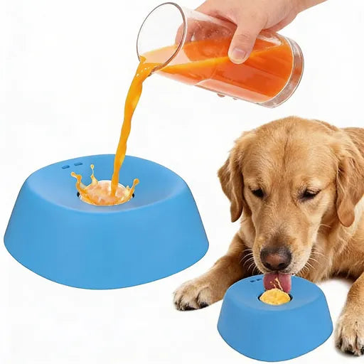 Dog Bowls for Liquid Treat, Anti-Slip【Entertained Ball-in】 Bone Broth Dog Lick Bowl, 3/4 Cup Yogurt Pup Lick Toy for Large Medium Small Breeds Dietary Supplement/Post-op Nutrition