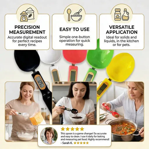 Digital Measuring Spoon Scale,High Precision Electronic Food Scale for Kitchen Gadgets and Daily Meals,300G/0.1G Gram Scale for, Home Cooks Bakers Chefs,Pet Dog Cat Ower,with Battery