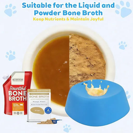 Dog Bowls for Liquid Treat, Anti-Slip【Entertained Ball-in】 Bone Broth Dog Lick Bowl, 3/4 Cup Yogurt Pup Lick Toy for Large Medium Small Breeds Dietary Supplement/Post-op Nutrition