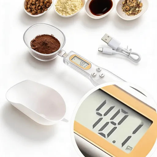 Digital Measuring Spoon Scale,High Precision Electronic Food Scale for Kitchen Gadgets and Daily Meals,300G/0.1G Gram Scale for, Home Cooks Bakers Chefs,Pet Dog Cat Ower,with Battery