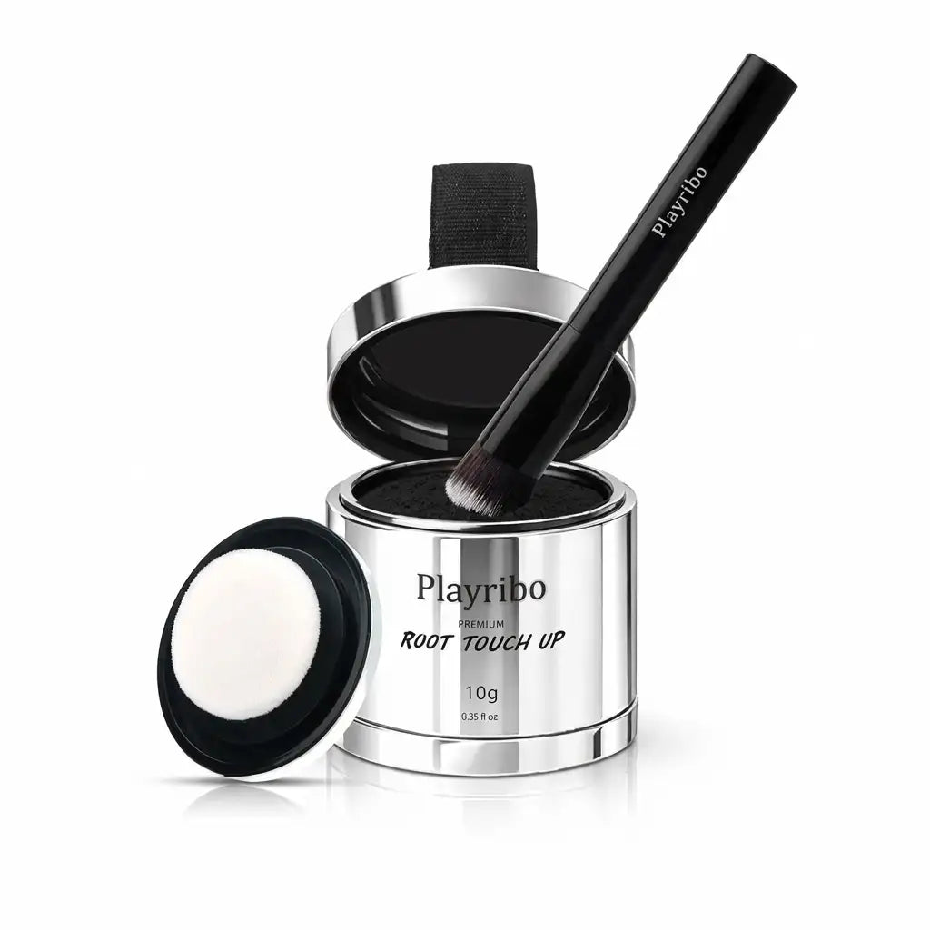 THICK FIBER Root Touch Up and Hairline Concealer - Water & Sweat Resistant Hair Loss Powder Set for Thinning Hair, Includes Brush