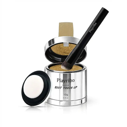 THICK FIBER Root Touch Up and Hairline Concealer - Water & Sweat Resistant Hair Loss Powder Set for Thinning Hair, Includes Brush