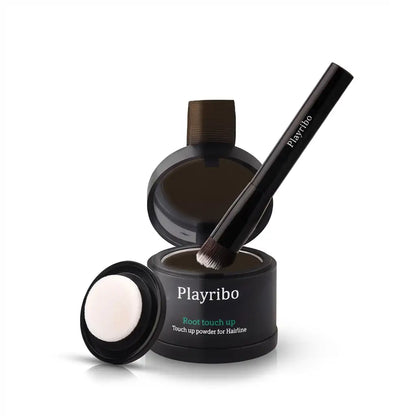 THICK FIBER Root Touch Up and Hairline Concealer - Water & Sweat Resistant Hair Loss Powder Set for Thinning Hair, Includes Brush