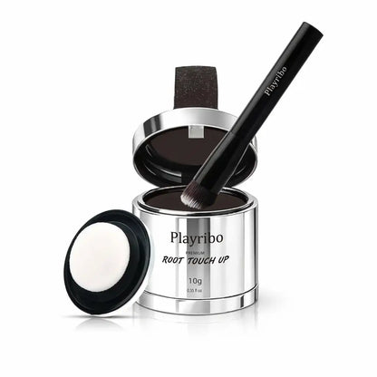 THICK FIBER Root Touch Up and Hairline Concealer - Water & Sweat Resistant Hair Loss Powder Set for Thinning Hair, Includes Brush