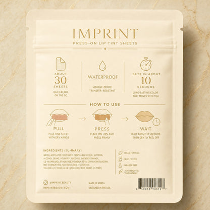 IMPRINT Press-On Lip Tint Sheets pack back